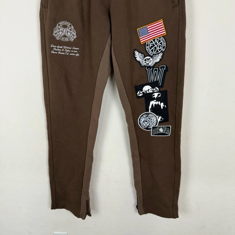 darc sports brown patchwork sweats 298/1000